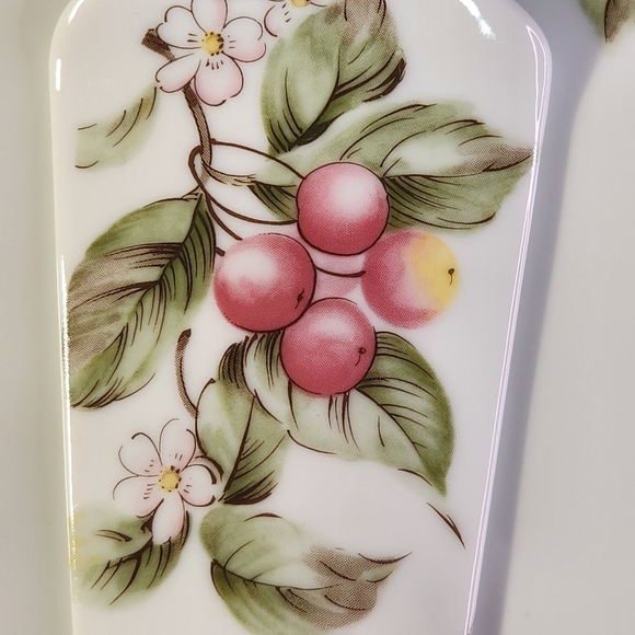 Vintage Dillard's Fruit & Floral 10" Porcelain Plate and Server w/ Gold Trim - Picture 8 of 10